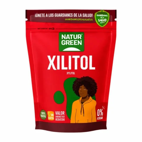 Natur Green Xilitol Sans Gluten 500g édulcorant végétal en sachet rouge