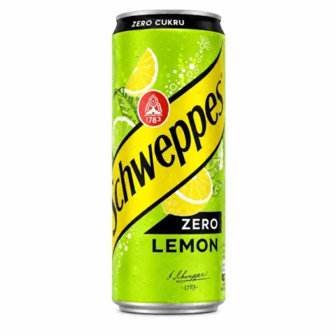 Canette Schweppes Zero Lemon 330ml boisson pétillante citron zéro sucres