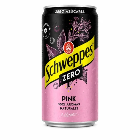 Canette Schweppes Zero Pink 25cl boisson pétillante aux arômes naturels zéro sucres