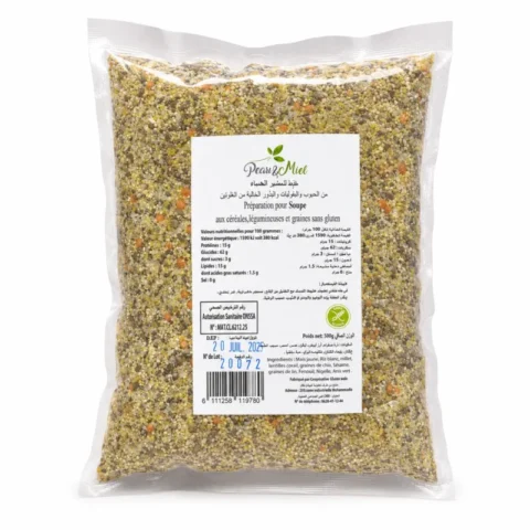 Préparation pour soupe sans gluten Pearl & Miel aux céréales, légumineuses et graines, sachet de 500 g