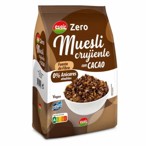 Muesli croustillant au cacao sans gluten et sans sucres ajoutés Esgir Zero 350 g