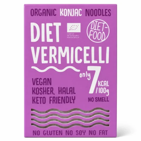 Boîte de vermicelles de konjac bio Diet-Food sans gluten et vegan