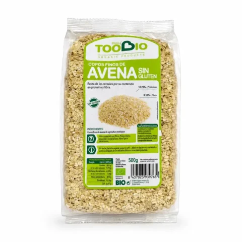 Sachet TooBio flocons fins d’avoine bio sans gluten 500 g