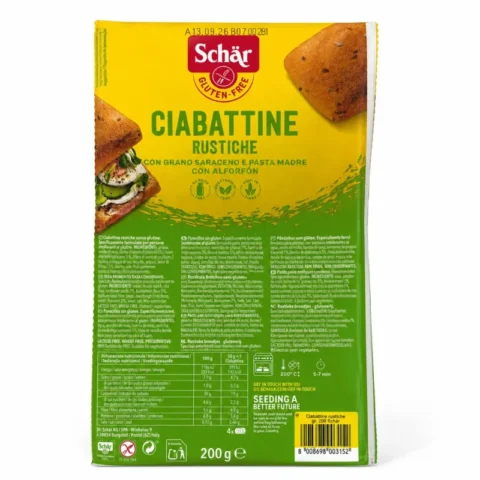 Paquet Schär Ciabattine Rustiche petits pains sans gluten au sarrasin 200 g