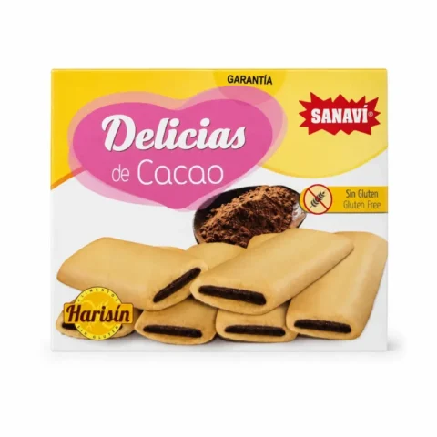 Boîte Sanavi Delicias de Cacao biscuits fourrés au cacao sans gluten 150 g