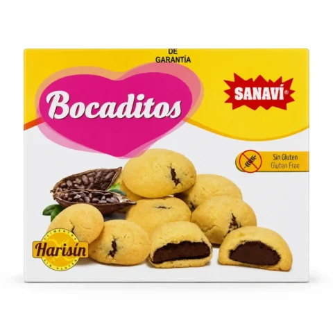 Boîte Sanavi Bocaditos biscuits sans gluten fourrés au cacao 150 g