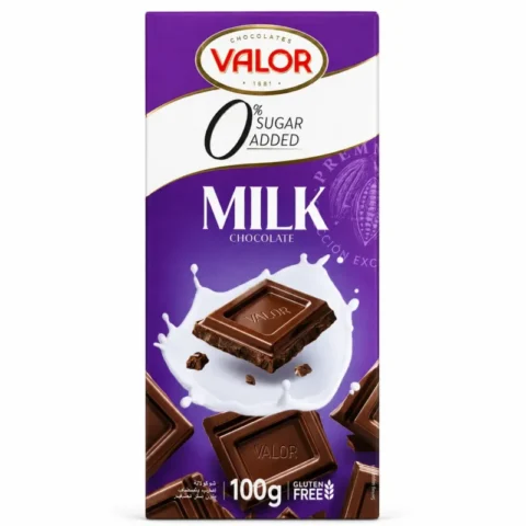Tablette Valor chocolat au lait sans sucres ajoutés sans gluten 100 g