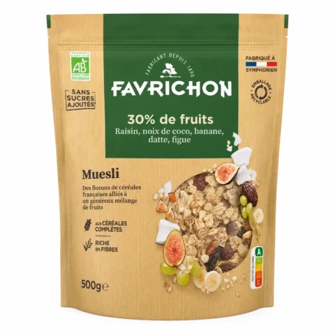 Sachet Favrichon Muesli Bio 30% de fruits sans sucres ajoutés 500 g