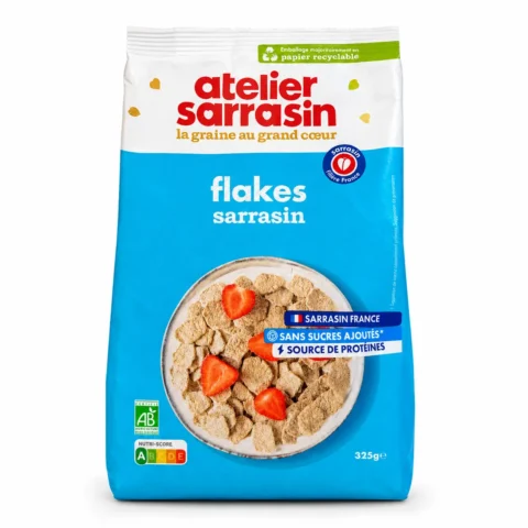 Sachet Atelier Sarrasin Flakes bio au sarrasin sans sucres ajoutés 325 g
