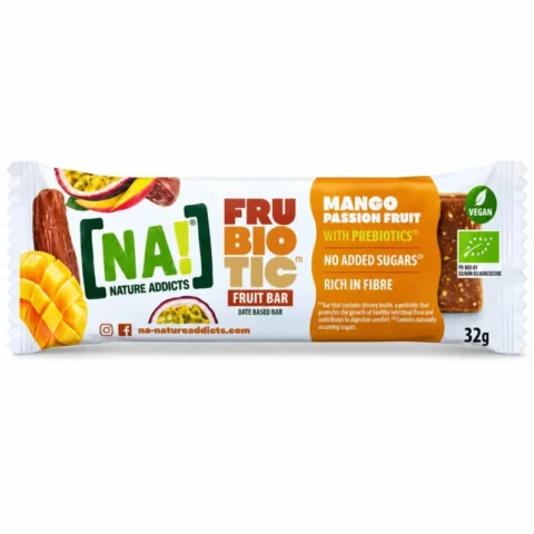Barre NA! Frubiotic mangue fruit de la passion vegan avec prébiotiques 32 g