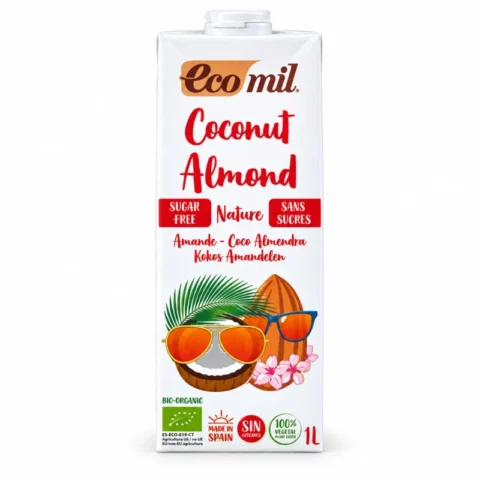 Brique Ecomil Coconut Almond Nature boisson végétale bio sans sucres 1 L