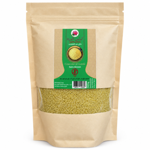 Sachet Couscous Al Warda sans gluten riz maïs lentilles rouges 500 g