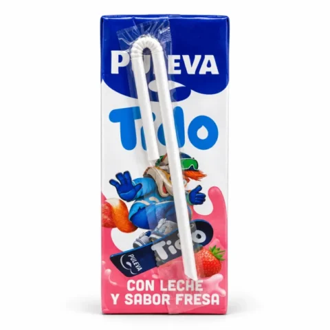 Brique Puleva Tido boisson lactée saveur fraise avec paille