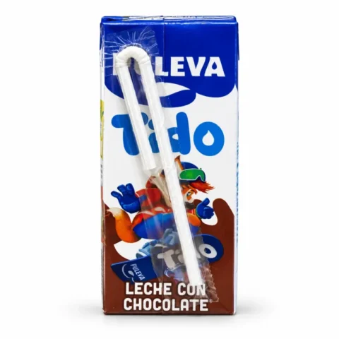Brique Puleva Tido boisson lactée saveur chocolat avec paille