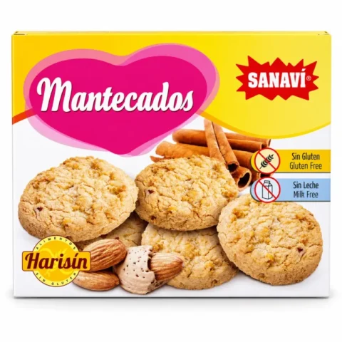 Boîte Mantecados Sanaví Harisin sans gluten sans lait 200 g