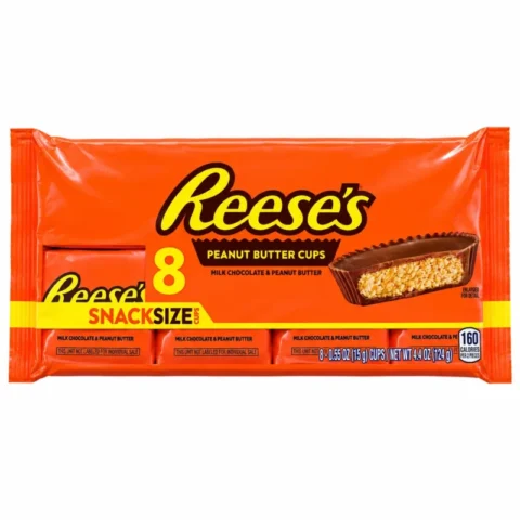 Sachet Reese’s Peanut Butter Cups Snack Size 8 cups chocolat beurre de cacahuète 124 g