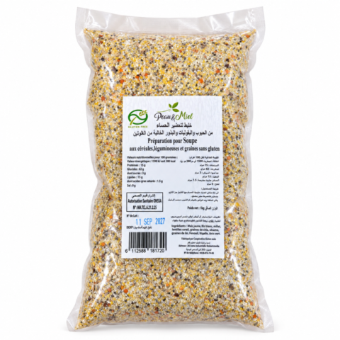 Sachet Peau & Miel préparation pour soupe sans gluten aux céréales légumineuses et graines 1 kg