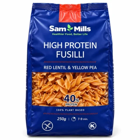 Sachet Sam Mills High Protein Fusilli lentilles rouges pois jaunes sans gluten 250 g